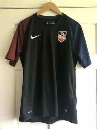 2016 Nike Usa Soccer Football Dri Fit Jersey Shirt Black Red Blue Mens Large