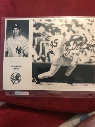 Joe Girardi Autograph Signed 8x10 Photo York Yankees Black And White
