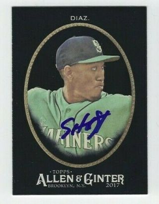 Edwin Diaz Autographed 2017 Allen & Ginter X Signed Baseball Card 207 Mariners