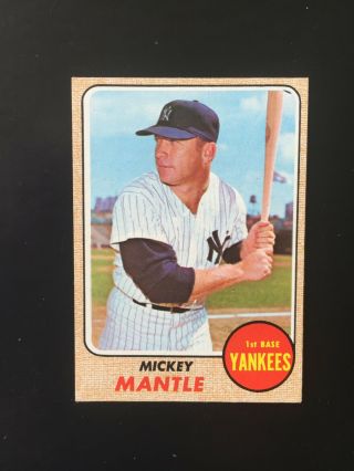 1968 Topps Mickey Mantle Yankees 280 Baseball Card - -,  See Images