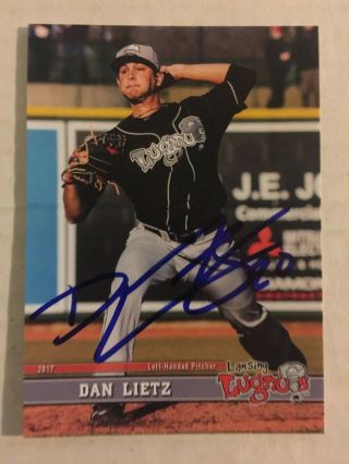 Dan Lietz In Person Signed 2017 Lansing Lugnuts Team Set Card Blue Jays