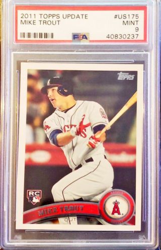 Mike Trout 2011 Topps Update Us175 Rc Rookie Psa 9 Angels 