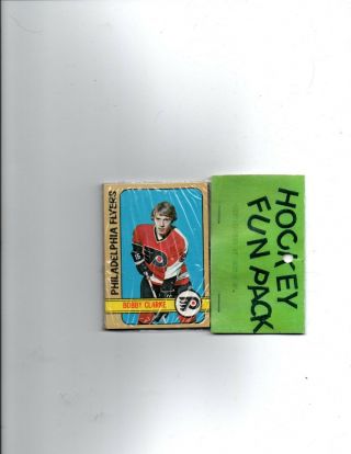 1972 - 3 Topps Hockey Cello Fun Pack By West Corp.  Bobby Clarke