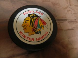 1983 Portland Winter Hawks Puck Memorial Cup 