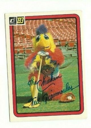Ted Giannoulas 1983 Donruss San Diego Chicken Signed Auto Autographed Card