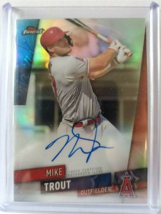 2019 Topps Finest Mike Trout On Card Autograph Auto Angels
