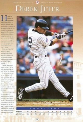 1998 York Yankees Yearbook 75th Anniversary Yankee Stadium 1923 - 98 Jeter