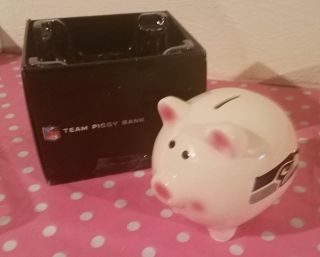 Seattle Seahawks Piggy Bank Nfl Team Collectible White W