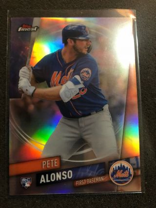 2019 Topps Finest Pete Alonso Rc Parallel Refractor Card 44 York Mets