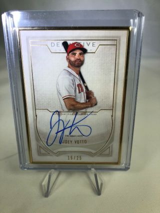 2019 Topps Definitive Joey Votto Gold Framed On Card Autograph 15/25 Reds