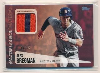 Alex Bregman 2019 Topps Series 2 Ml Material Red Jersey Patch Relic / 25 Astros
