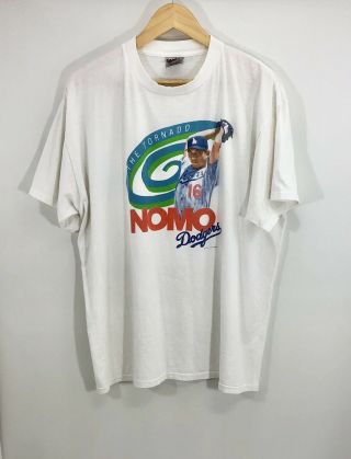 Hideo Nomo Los Angeles Dodgers Baseball 1993 Vintage 90’s Oneita T - Shirt Size Xl