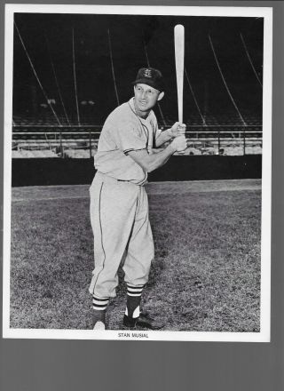 St Louis Cardinals Hofer Stan Musial 1961 Mannys 8x10 B&w Litho Picture Exmt