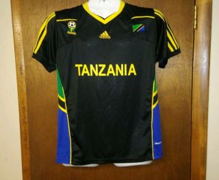 Mens Adidas Black Tanzania Africa Club Soccer Football National Jersey Xl