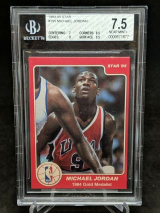 1984 - 85 Star 195 Michael Jordan 1984 Gold Medalist Bgs 7.  5 Near,  Bulls