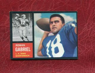 1962 Topps 88 Roman Gabriel (rookie (sp) Los Angeles Rams Set Break Nmt / Nmt,