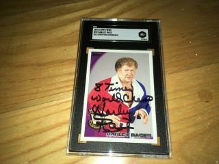 Harley Race Wwf Wrestling Signed 2010 Topps Inscribed Card Sgc Certified