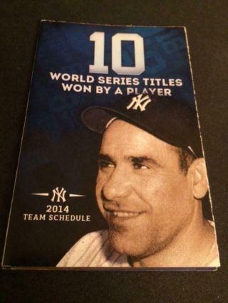 2014 York Yankees Baseball Pocket Schedule Yogi Berra