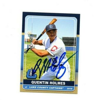 Quentin Holmes Signed Autographed 2019 Lake County Captains Team Set Card