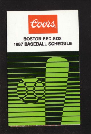 Boston Red Sox - - 1987 Pocket Schedule - - Coors Light