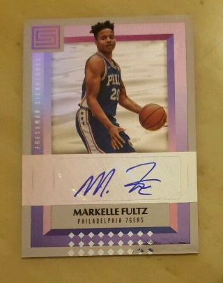 Markelle Fultz Autograph,  Philadelphia 76ers,  Rookie Auto,  2017 - 18 Panini Status
