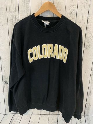 University Of Colorado Cu Buffaloes Majestic Spell Out Sweatshirt Black Xl