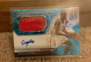 2016 - 17 Panini Spectra Pascal Siakam /99 Neon Blue Prizm Rookie Patch Auto Rc 