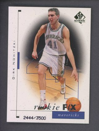 1998 Sp Authentic Rookie F/x 99 Dirk Nowitzki Mavericks Rc 13500