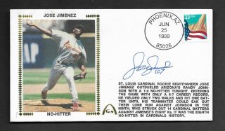 Jose Jimenez No Hitter Autographed Gateway Stamp Envelope Postmark Stl Cardinals