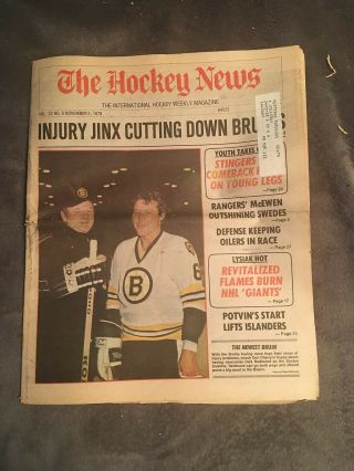 The Hockey News,  Nov 3,  1978,  Vol 32 No 5,  40p: Don Cherry,  Redmond On Cover
