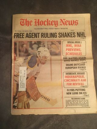 The Hockey News,  Oct 6,  1978,  Vol 32 No 1,  40p: Orr Skating Again With Hawks