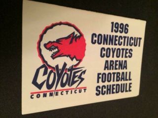 1996 Connecticut Coyotes Arena Football Pocket Schedule Lithographs Version