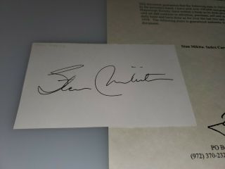 Stan Mikita Blackhawks Autographed 3 X 5 Index Card With Signed Card