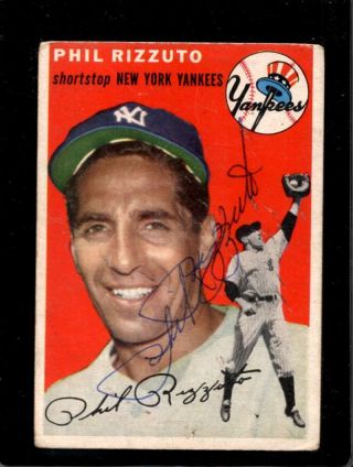 1954 Topps 17 Phil Rizzuto Vg (signed/auto) Yankees Hof X4967