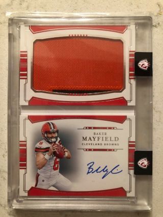 2018 National Treasures Baker Mayfield Rookie Auto Book Jumbo Patch D 15/99