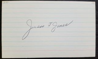 Jesse " Broadway " Jones Signed 3x5 Index Card - 1923 Phillies Debut - Deceased 1977