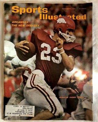 Sports Illustrated November 8,  1965 Harry Jones First Arkansas Razorbacks Cover