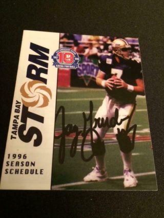1996 Tampa Bay Storm Arena Football Pocket Schedule Jay Gruden Signed