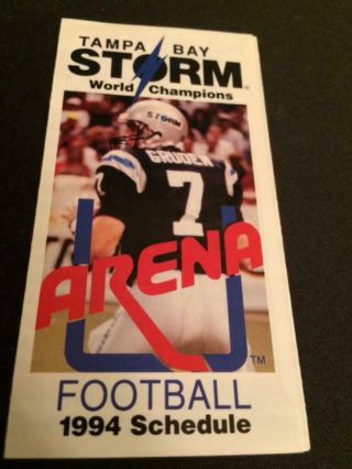 1994 Tampa Bay Storm Arena Football Pocket Schedule Lite Version