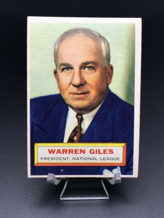 1956 Topps Baseball Warren Giles Hof Vg - Ex/ex 2 President National League