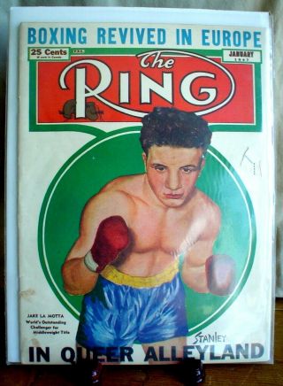 The Ring Jake Lamotta Jan.  1947 Boxing In Europe