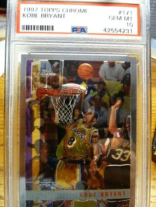 1997 Topps Chrome 171 Kobe Bryant Lakers Psa 10