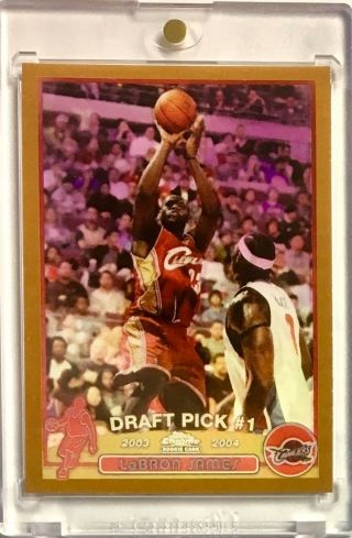 2003 - 04 Topps Chrome Lebron James Jersey 23/50 Gold Refractor Rookie Reprint