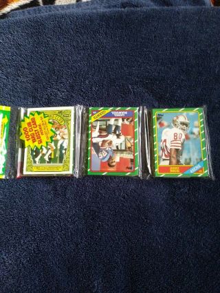 1986 Topps Rack Pack With Jerry Rice Rookie Card On Top Football Cards