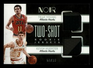 2018 - 19 Panini Noir Kevin Huerter/trae Young Rc 2x Jersey 50/99 Hawks