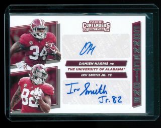 2019 Panini Contenders Draft Irv Smith Jr.  Damien Harris Auto Rookie Connections