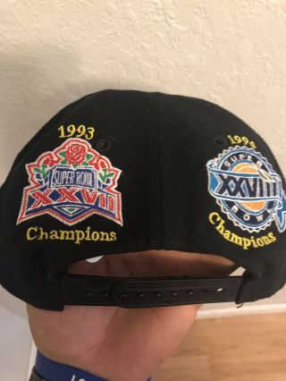 Vintage 90 ' s Dallas Cowboys Annco Bowl Champions Snapback Hat Cap NFL 2