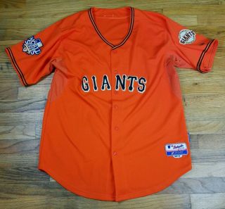San Francisco Giants Brian Wilson 38 Jersey 2010 World Series Orange Mens 50 Mlb