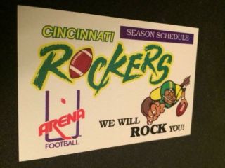 1992 Cincinnati Rockers Arena Football Pocket Schedule Wsai Version