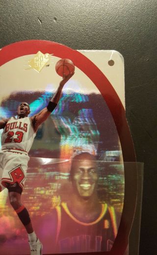 1996 Upper Deck Michael Jordan Chicago Bulls 8 Die cut Hologram Basketball Card 2